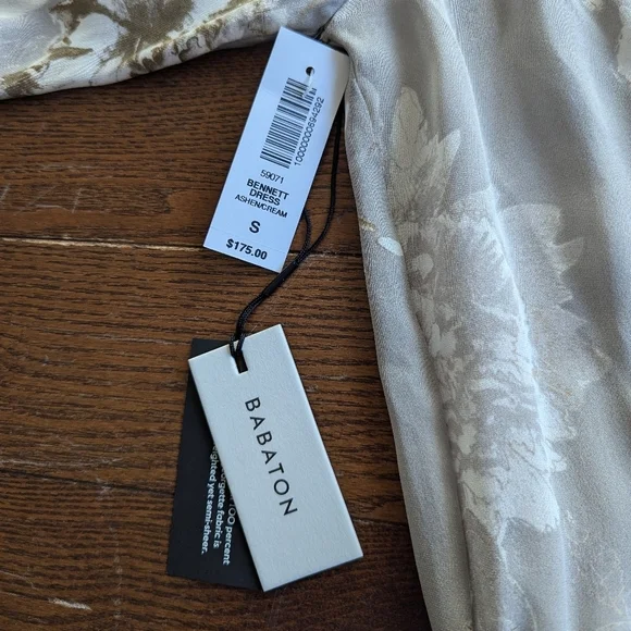 Aritzia Babaton Bennett Floral Gray100% Silk Mini Dress Womens Size S Luxury - Picture 8 of 13